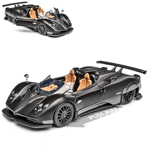 Pagani Zonda HP Barchetta Roadster Cabrio Matt Schwarz 2017 1/36 Tayumo Modell Auto mit oder ohne individiuellem Wunschkennzeichen