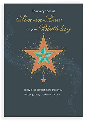 Piccadilly Greetings Regal Publishing Birthday Card Son In Law - 9 x 6 inches, C80969, green
