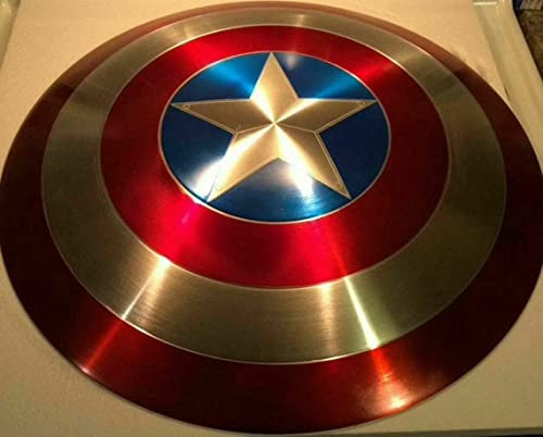 Nautical Replica Hub Capitán ShielCaptain America Escudo de 22 pulgadas de acero suave Capitán América Escudo redondo de cuero Grip decoración de pared Artículo de regalo