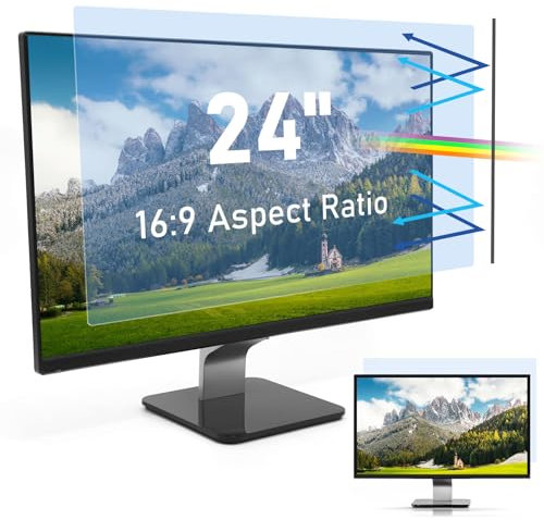 24 inch Computer Anti Blue Light Screen Protector for 16:9 Widescreen Display, SOPPY Anti UV and Blue Light Screen Filter for Samsung/Dell/Lenovo/HP/Acer/ASUS Monitors (24,16:9)