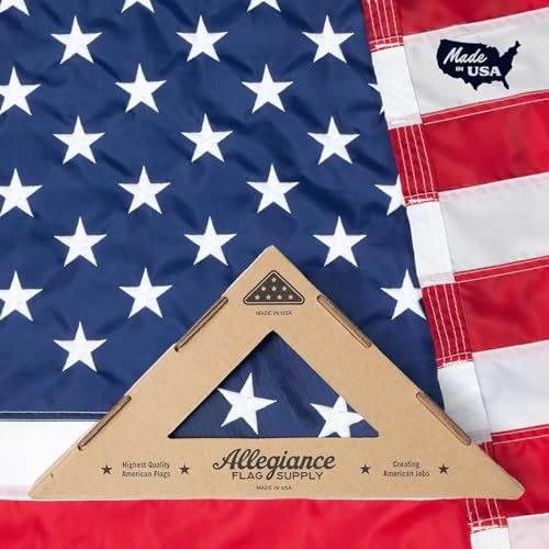 Allegiance Flag Supply Drapeau américain de 0,9 x 1,5 m | Tissu en nylon d'origine américaine, étoiles brodées, cousu à la main | Fièrement fabriqué aux États-Unis