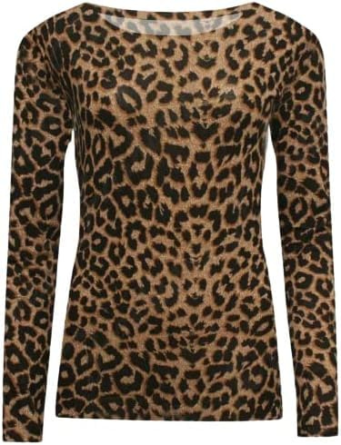 Pretty Attitude Women's Long Sleeve Stretchy T-Shirt Round Neck Printed Casual Ladies Top (8-22)