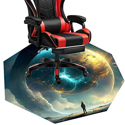 ALFAAL Gaming Stuhl Teppich Bodenschutzmatte Bürostuhl Achteck Bodenschutzmatte for Hartböden, Schreibtischstuhl Unterlage for Zuhause/Büro (Color : 1, Size : 100cm)