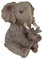 Sitzende Elefanten Figur mit Baby 10 cm, Afrikanische Tierfigur, Elefanten Dekofigur, Deko Elefant