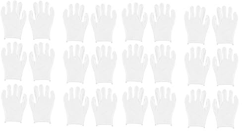 DOITOOL 24 Paare Münzhandschuhe Baumwolle Weiße Baumwollhandschuhe Kosmetischer Inspektionshandschuh Trockene Hände Handschuhe Schutzhandschuh Wen Wan Arbeit Weiße Handschuhe