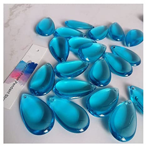 Kronleuchter Kristall Prismen Anhänger 20 stücke 36mm Saphir Kristall Glatte Tropfen Perlen Prisma Pendelleuchte Kronleuchter Schmuck Handwerk