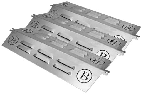 BABOSSA® Flammschutz aus massivem Edelstahl - Ersatzteil für Broil King Baron & Crown | rostfrei & titanstabilisiert durch V4A Edelstahl | Made in Germany | 3er Pack