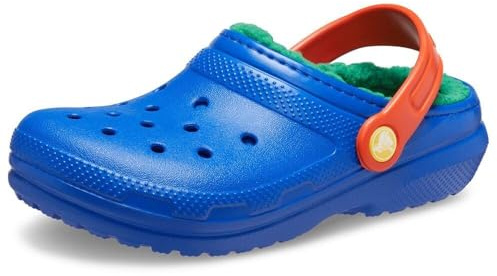 Crocs Unisex Kinder Classic Lined Clog T Clog, Blue Bolt/Multi, 27/28 EU