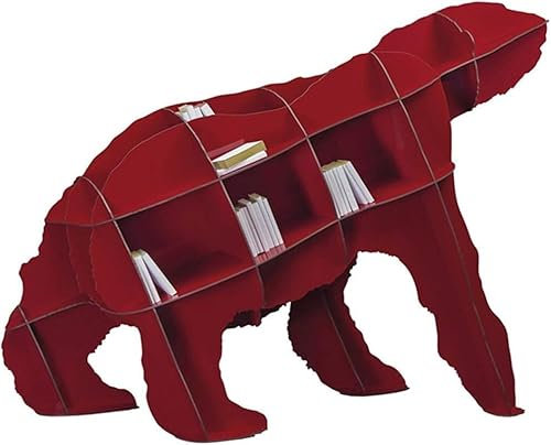 SAFWEL Bücherregal, Bücherregal, mehrschichtig, einfach zusammengebautes Bücherregal, kreativer Eisbär, Eckschrank, Buch-Organizer, Regal, Bücherregal, Heimdekoration