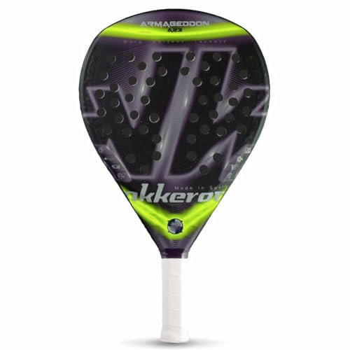 Akkeron - Pala de Padel - Modelo Armageddon 23 - Carbono 100% - EVA Black - Forma Diamante - Barniz Rugoso - Potencia - 355/365g,