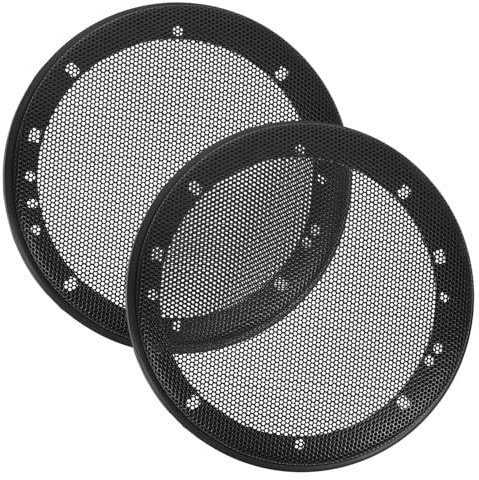 Cache-Haut-Parleur 2 Pièces 4 5 6 Pouces en Métal Noir | Grille de Protection, Anneau Décoratif pour Enceinte Auto, Montage Simple