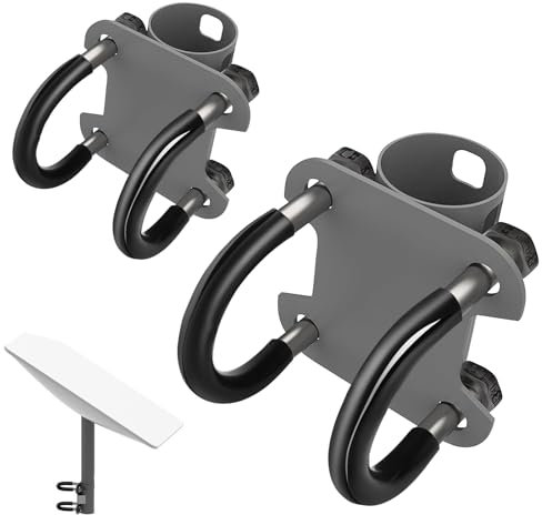 LIROPAU Halterungen für Satellitenschüsseln,Antennenmast Rohrhalterung für Starlink Schüssel,Einstellbar U-Form Starlink Adapter Balkon Wohnmobil Montage,Anwendbarer Rohrdurchmesser 30–50mm - 2PCS