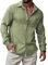 Meilicloth Mens Shirts Long Sleeve Casual Beach Hawaiian Shirt Button Down Shirts for Men Adult with Front Pockets Green Large(42R)