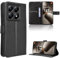 Rojeuinn Cover per Xiaomi 14T Pro 5G custodie,Premium Portafoglio Magnetica Flip Case,Custodia con fibra di carbonio-Nero