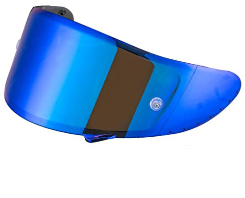 Helmvisier, Helm-Visier-Objektivkoffer kompatibel mit SH-OEI X14 x-14 Z7 CWR-1 NXR RF-1200 X- Spirit 3 Full Face Motorrad-Helm-Visier-Maske 6 Farben(Chrome Blue)
