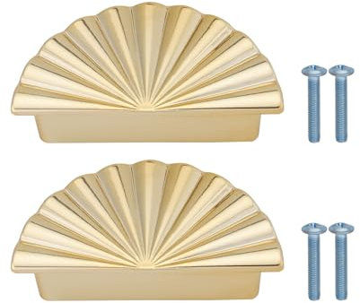 OTOTEC 2Pcs Cabinet Handles 2.52 inch Alloy Handles Replacement Part 64mm Cup Handle Drawer Handles Suitable for Dresser Furniture Cabinet Kitchen Door, Gold