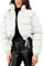 QINQNC Female Blouson Bomberjacke Damen Softshell Puffer Damen-Wintermäntel, Kurze Pufferjacken, Reißverschluss, Stehkragen, Taschen, Lange Ärmel, warm, Damen Unisex Ohne Kapuze Jacken (White, M)