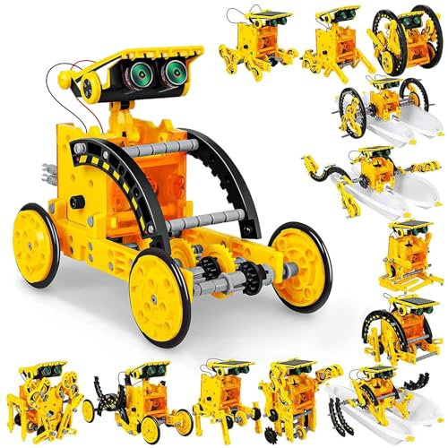 Robot Solare,Robot Solare 12 in 1, Giocattolo Educativo con 190 Pezzi, Kit di Costruzione Solare DIY per Bambini 8-12 Anni, per 8 9 10 11 12 + Anni Ragazzi Compleanno