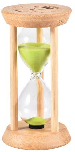 Mini sablier en bambou - Vert - 1 minute