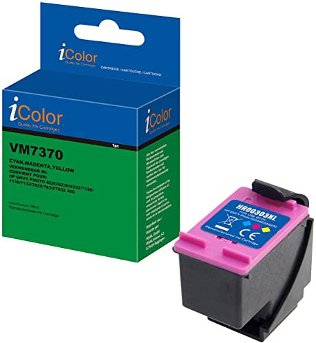 iColor Recycled/Rebuilt by Tango, HP: Recycled Tintenpatrone, ersetzt HP T6N03AE, 303, Cyan, Magenta, Yellow (Envy Photo 6232, Envy Inspire 7224 E,)