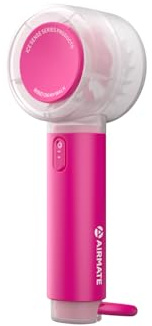 AIRMATE Ventilador Portátil Bateria Recargable de Mano, Ventilador Turbo USB con 5 Velocidades, Mini Ventilador Portátil, Con Hebilla Adecuado Viajes, Campamentos, Oficina en Casa, Rosa