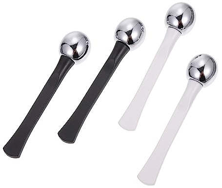 SKISUNO 4stücke Manuelle Augen Massage Sticks Mit Augencreme Löffeln Aus Zinklegierung Und Harz Für Cremeaufnahme Und Augencreme Massage