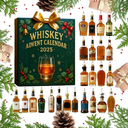 Whisky Adventskalender 2025 24 Tage Countdown Kalender Mit Whisky AnhäNger FüR Vater, Ehemann, Freund