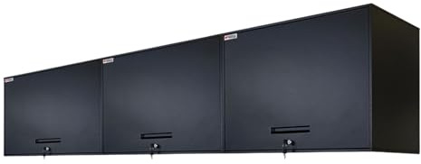PROREGAL Mega Deal 3X Werkzeugschrank Elephant Metall hängend abschließbar Wandschrank 55x80x40cm 2 Ebenen Stahl mit Pulverbeschichtung Schwarz Hängeschrank 40cm tief Werkstattschrank Stahlschrank