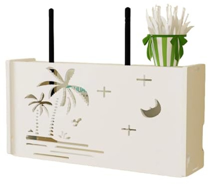 Aufbewahrungsboxen for WLAN-Router, Drahtlos-Rack, Wandmontierte WLAN-Box zur Aufbewahrung von Kabeln, Routern und TV-Set-Top-Boxen(C-40 * 20cm)