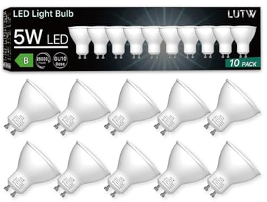 LUTW Energieklasse B GU10 LED Warmweiss, 5W 850lm Spot LED, 10 Stück | 3000K Warmweiß Leuchtmittel GU10, 50W Lampe Ersetzt,120°Abstrahlwinkel Reflektorlampe für Wohnzimmer, Küche, Schlafzimmer