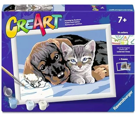 Ravensburger CreArt Serie D - besondere Freundschaft | Malen nach Zahlen | Malset | Maße 25 x 18,30 cm | Spiele für Kinder 9 Jahre | Geschenkideen | Geschenk für Kinder 9 Jahre