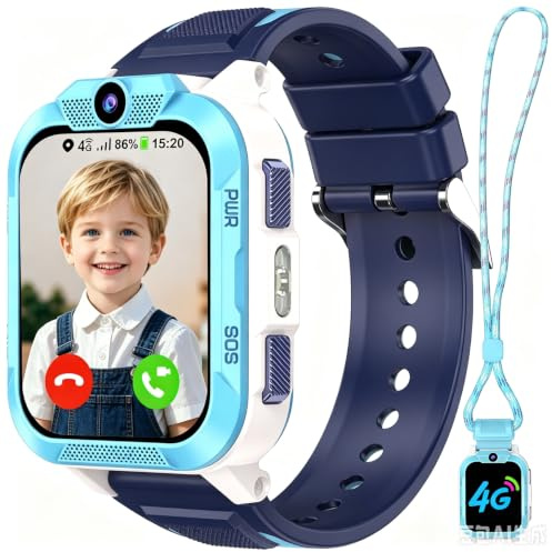 Baolubao 4G Smartwatch Kinder mit GPS und Telefon, SOS-Taste, Schulmodus | Kinder Telefonuhr mit SIM Slot, Taschenlampe,Sprachchat, Schrittzähler, IP68, Kinderuhr für Jungen Geschenke 4-12 Jahren