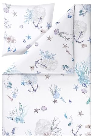 ESTELLA Bettwäsche George | blau | 135x200 cm + 80x80 cm
