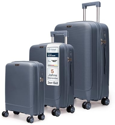 4FLY Leichter Hartschalen-Reisekoffer Set 3-teilig (M/L/XL) – Koffer Set mit TSA-Schloss, 4 Spinner-Doppelrollen & Aluminium-Teleskopgriff, Reisegepäck Set mit Handgepäck & Aufgabegepäck