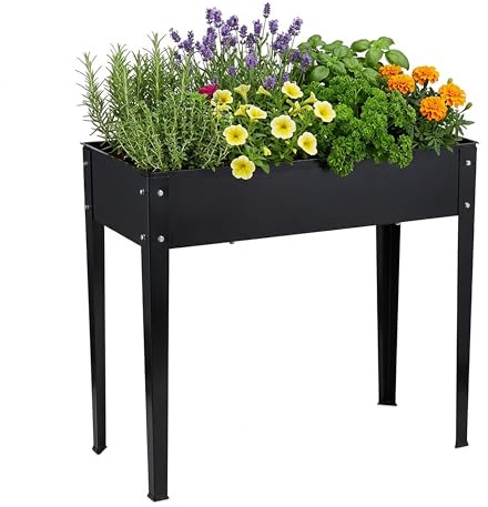 Relaxdays Hochbeet, Garten, Balkon & Terrasse, pulverbeschichteter Stahl, HxBxT: 80 x 85 x 40 cm, Pflanzenbeet, Farbwahl