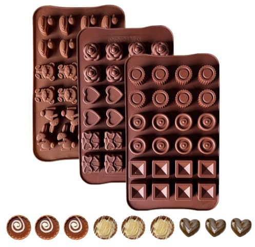 Lebensmittelechte Silikonform Pralinenform für Schokolade, Rosen & Herzen – Backform für DIY Schokolade, Fondant, Eiswürfel, Kuchen & Deko