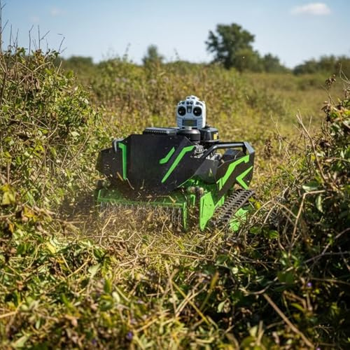 Falciatrice da giardino di grandi dimensioni, tagliaerba tracciata telecomandata per pendii e terreni ruvidi, tosaerba RC ad alta efficienza per il taglio dell'cortile dell'azienda agricola