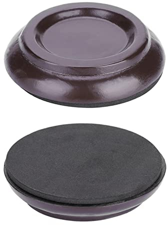Yechiry 4-teiliges Klavierfußpolster-Set aus Buchenholz mit Lenkrollen Zum Schutz von Böden und Klavierleben (BROWN)