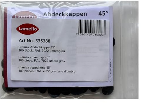 Lamello Clamex Capuchons 45 °, anthracite, 100 Stk. | 335388