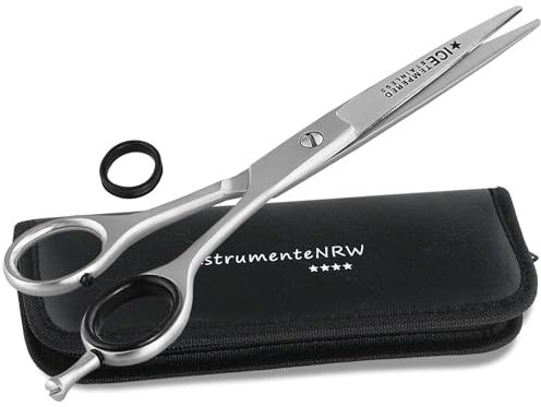 Premium Friseurschere Haarschere mit Mikroverzahnung InstrumenteNRW oder Solingen mit Aufbewahrungs-Etui (Nr.6 = 6 Zoll 2 x Mikroverzahnt)