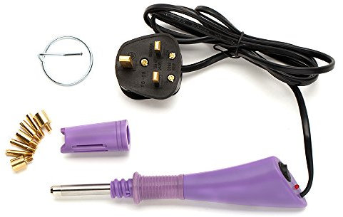 Littleduckling Hot Fix Iron-on Hotfix Applicator Wand Tool with 7 tips for Crystals Gem Rhinestones Studs Purple