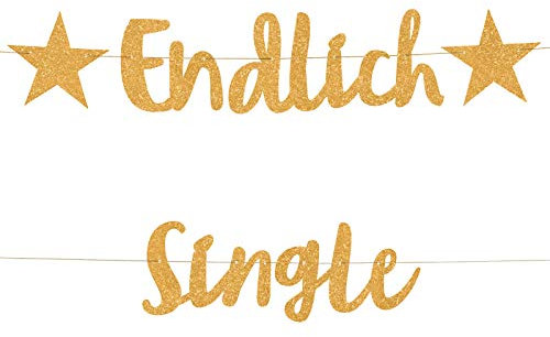 Compagno ENDLICH Single Girlande golden scheidungs Party abschiedsfeier Ehe Ende trennung Banner aufmunterung Single