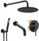 Rea Unterputz Wannen/Duschsystem Lungo black +BOX Duschset Duscharmatur mit Duschkopf und Kopfbrause aus Edelstahl Duschgarnitur für Badezimmer (Schwarz)