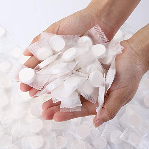 Jucoan 300 Stück komprimierte Baumwollhandtücher, Einweg-Handtücher, Tabletten, Waschlappen für Reisen, tragbare Münztücher, Gesichtswaschlappen für Outdoor, Wandern, Camping, Sport, Hotel,