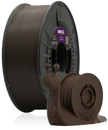 WINKLE PLA HD Filament 1.75mm Ebenholz Braun, 1kg Spule, 3D Drucker Filament Kompatibel mit FDM Druckern, 3D-Druckmaterialien, Maßgenauigkeit +/- 0.05mm, Bioabbaubar Leicht zu Bedrucken