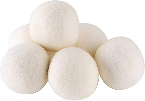 Lot de 6 balles de séchage pour sèche-linge, assouplissant naturel, entretien de la laine de mouton de première qualité, respectueux de l'environnement, balles de séchage pour sèche-linge,6cm