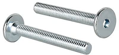 woplus Flachkopfschrauben Möbelschrauben Möbelverbinder Stahl Verzinkt M6 x 45mm Flachkopf Antrieb:Innensechskant SW4 (10 Stück M6 x 45mm)