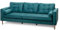 moebel-eins GLAMMI 3-Sitzer Sofa mit Samtbezug, Füße Buche massiv, Petrol