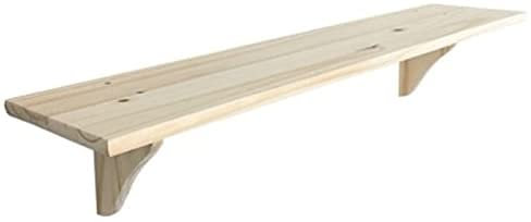 AJ Pine Floating Shelf - Natural Wooden Wall Mounted Storage Unit, Durable FSC Certified Pine Wood Kit