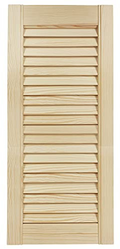 DecoMeister Lamellentüren aus Holz 294x690 mm Massivholz Lamellentür Holztür Schranktür mit offenen Lamellen für Kleiderschrank Möbelfronten Einzeln